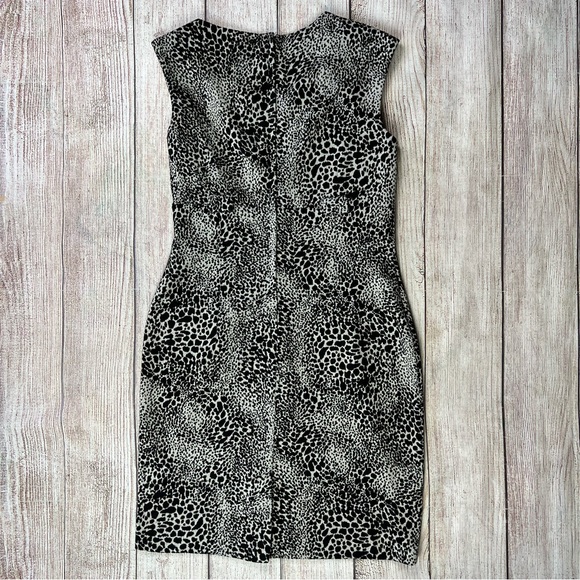 Calvin Klein Animal Print Asymmetrical Sheath Dress - Picture 4 of 9